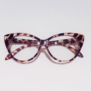 Leopard tortoise cat eye clear frames